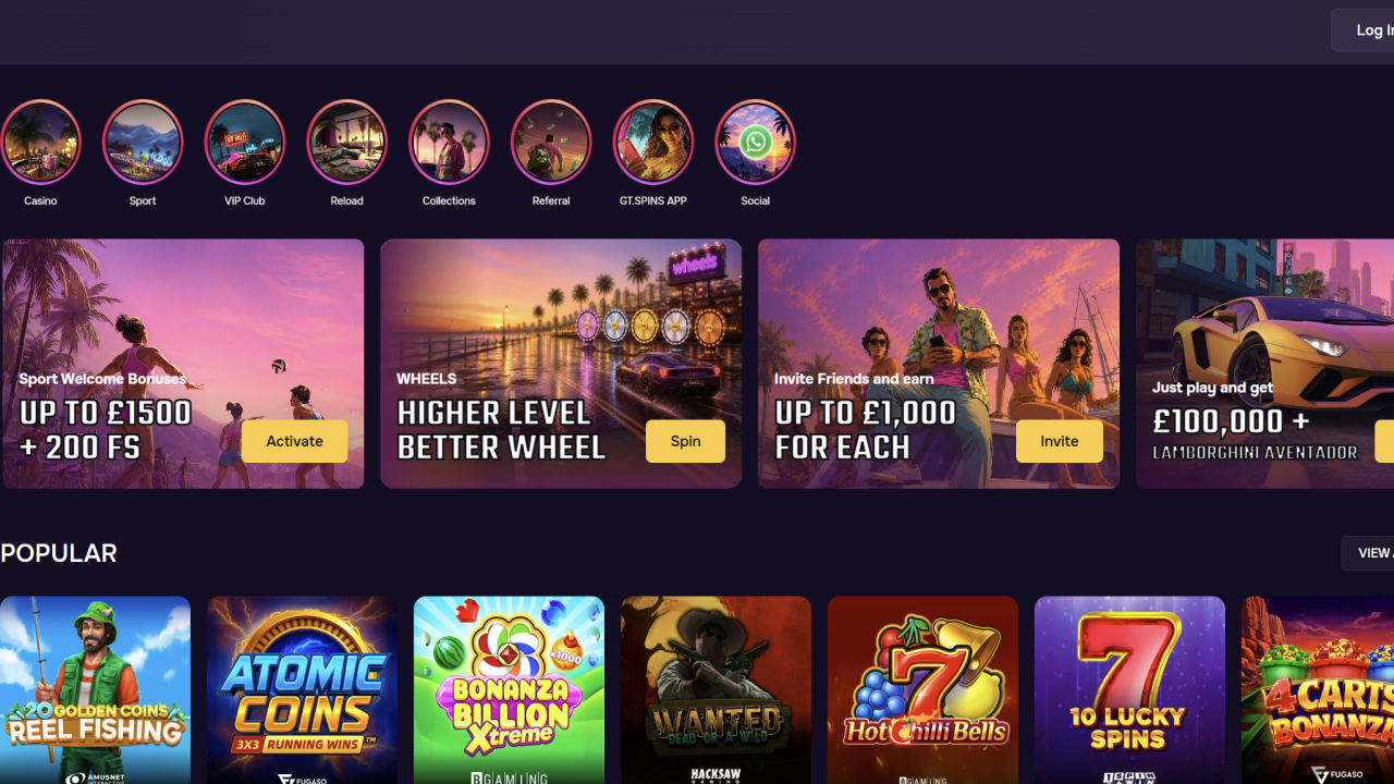 Gtspins casino website